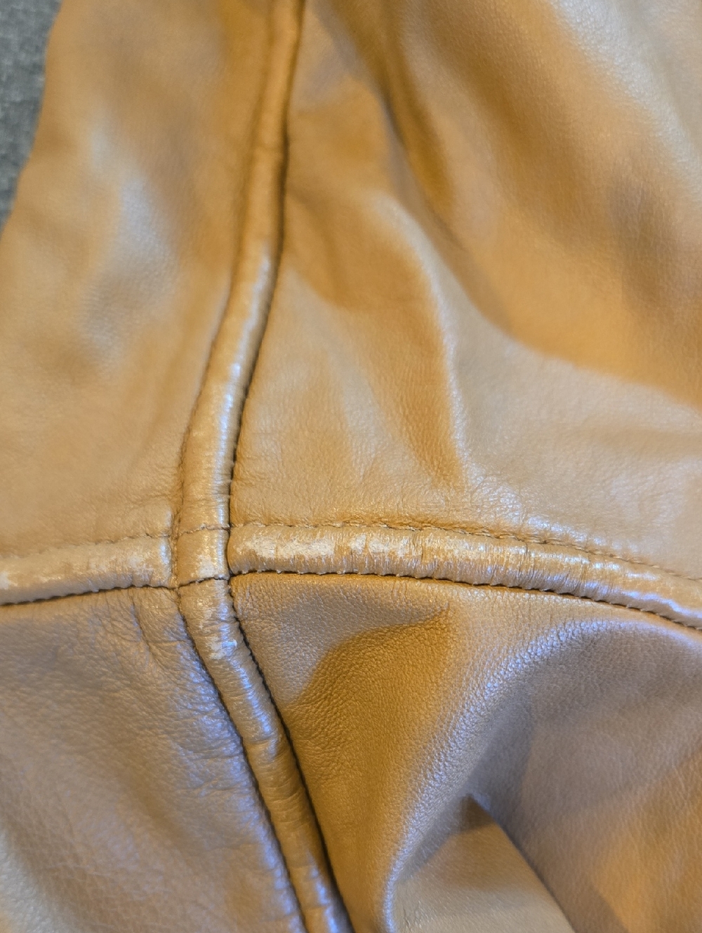 Max Studio Tan Leather Jacket - Picture 4 of 5